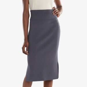 MM.LaFleur Harlem Skirt Viscose Knit Pencil Skirt Navy Size M